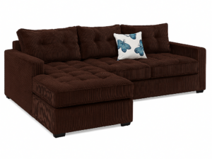 Chocolate brown sectional pillow sofa