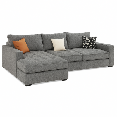 Grey Lshape sofa with pillows