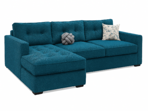Lshape torquish blue sofa