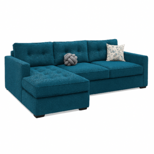 Lshape torquish blue sofa