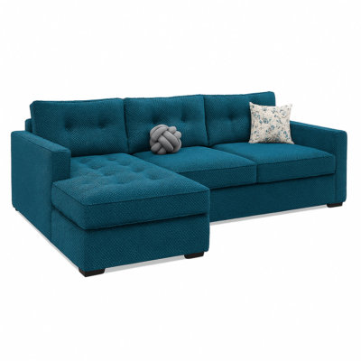 Lshape torquish blue sofa