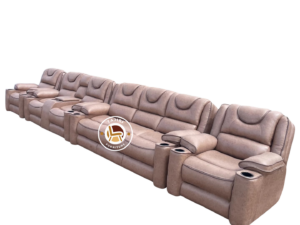 Seven Seater Semi Recliner Set Brown