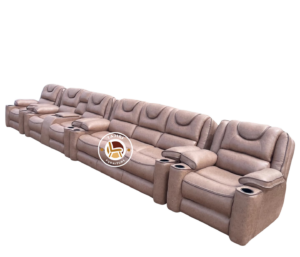Seven Seater Semi Recliner Set Brown