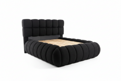 Bubble Queen Size Bed – Modern Upholstered Bed Frame with Rounded Design Grey