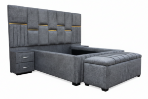 Modern Upholstered Queen Size Bed Frame with Padded Headboard