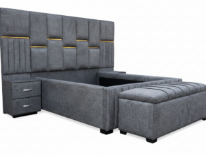 Modern Upholstered Queen Size Bed Frame with Padded Headboard