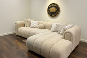 Sectional White Bubble Sofa with Spring Cushions
