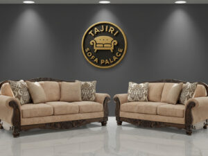Five Seater Royal Set Brown with mahogany Finishes