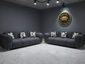 Six Seater Bubble Set with spring cushions grey