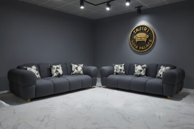 Six Seater Bubble Set with spring cushions grey