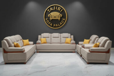 SGR seven seater set white with spring cushions